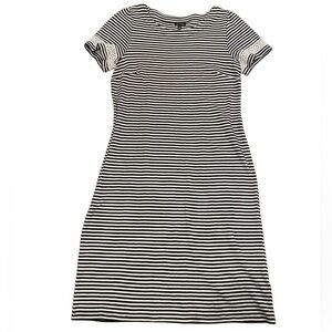 Talbots Cotton Lace Trim Shift Dress in Soleil Stripe size Medium